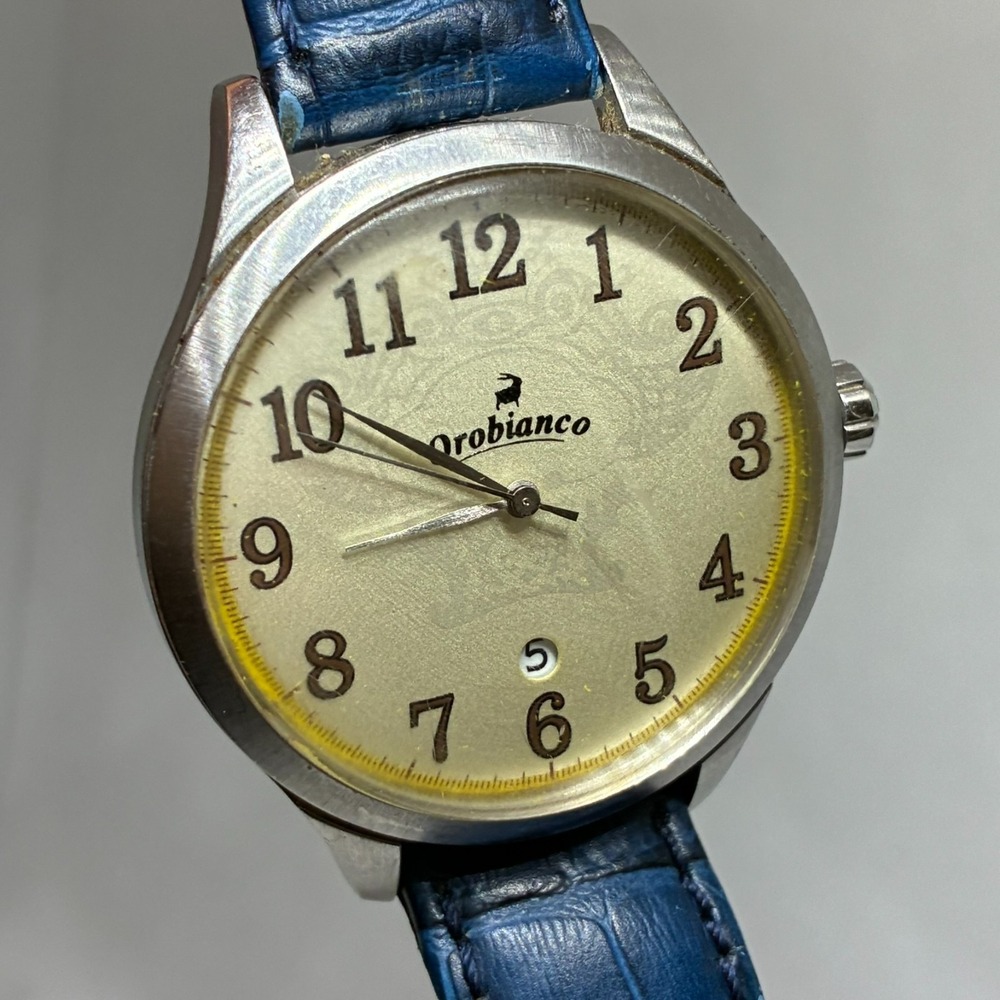 Orobianco Semplicitus OR-0018 Men's Watch Blue Leather Quartz- Working!